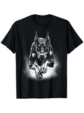 Men's T-Shirt Black And White Fierce Dog Emerging From Shadow Doberman