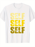 Men's T-Shirt Love Worth Needed Self Motivation Gradient Letter T Shirt