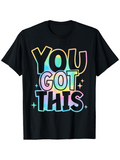 Men's T-Shirt You Got This Vibrant Pastel Rainbow Letters Among Sparkling Little Stars Shirt