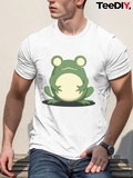 Men's T-Shirt Playful Cartoon Style Graphic Frog Under Soft Sunlight Frog
