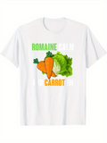 Men's T-Shirt Romaine Calm Carrot On Playful Vegetables In Fresh Green Garden