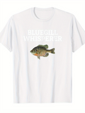 Men's T-Shirt Bluegill Whisperer White Letters With Realistic Detailed Painted Fish Bluegill