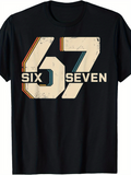 Men's T-Shirt Six Seven Vintage Distressed Style Numbers In Retro Colors T Shirt