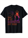 Men's T-Shirt That Is My Daughter Out There Neon Colors With Basketball Motion Silhouette