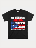 Men's T-Shirt Bold Patriotic Lettering With American Flag Elements Puerto Rican