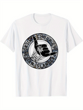 Men's T-Shirt Traditional Design With Intricate Patterns Featuring Text And Island Hand Symbol