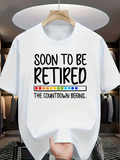 Men's T-Shirt Soon To Be Retired Countdown Bar With Playful Colored Squares T Shirt