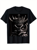 Men's T-Shirt Mystical Shadows With Regal Crown Adorning Fierce Staring Eyes Owl