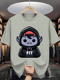 Men's T-Shirt Fit Hoodie Cartoon Character With Playful Eyes And Red Cap Vampire