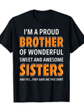 Men's T-Shirt Proud Statement With Bold Letters Highlighting Wonderful Sisters