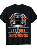 Men's T-Shirt All Men Are Created Equal But Legends Become Truck Drivers Under Sunrise Gradient With Classic Semi Truck