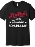 Men's T-Shirt Its Official Bold Red Stamp Favorite Son In Law Quote Tee