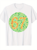 Men's T-Shirt Retro Colorblind Test Circle Number Graphic 67