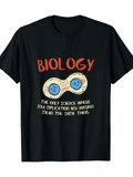Men's T-Shirt Biology Smiling Cartoon Cells With Playful Science Slogan Division