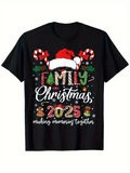 Men's T-Shirt Family Christmas 2026 Making Memories Together With Candy Canes Santa Hat And Holly Christmas