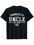 Men's T-Shirt Promoted To Uncle Est 2026 With Baby Footprints And Bold Lettering T Shirt