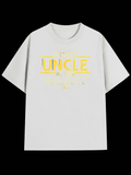 Men's T-Shirt Uncle Yellow Lines On Minimalist Style White T Shirt
