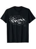 Men's T-Shirt Technical Diagram Drawing With Flying Jet Fighters Formation
