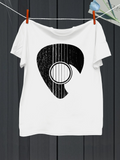 Men's T-Shirt Stylized Monochrome Abstract Guitar Pick With String Pattern