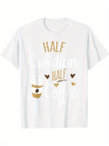 Men's T-Shirt Half Croatian Half Coffee With Cute Hearts And Coffee Cup Motif