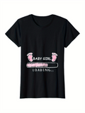 Men's T-Shirt Baby Girl Loading With Pink Baby Footprints And Progress Bar
