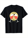 Men's T-Shirt Lets Fun Toasting Wine Glasses With Pink Liquid And Circular Background