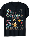 Men's T-Shirt This Queen Makes Fifty Four Look Fabulous With Colorful Jewels And Sparkling Hearts