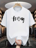 Men's T-Shirt Stylized Script Lettering With Wine Glass Element Friday