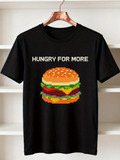 Men's T-Shirt Hungry For More Juicy Pixel Cheeseburger With Lettuce Tomato Cheese Delicious Layers