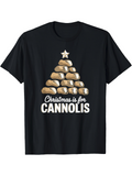Men's T-Shirt Christmas Is For Cannolis With Piled Pastries Arranged Like A Festive Tree Cannoli