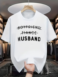 Men's T-Shirt Crossed Out Words With Bold Lettering Husband