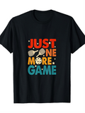Men's T-Shirt Just One More Game With Colorful Stars And Sports Equipment