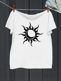 Men's T-Shirt Flowing Sun Rays Encircling A Crescent Moon Graphic Symbol
