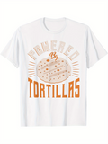 Men's T-Shirt Powered By Tortillas Sunburst With Warm Golden Shadows Tortilla