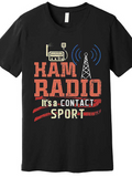 Men's T-Shirt Ham Radio With Vintage Microphone Tower And Wavy Communication Signal Sport