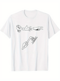 Men's T-Shirt Hand Gestures Playing Classic Game On White Shirt