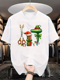 Men's T-Shirt Colorful Holiday Ribbon With Scissors And Classic Hair Dryer