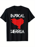 Men's T-Shirt Basque Country Map With Bold Letters And Modern Abstract Lettering Design