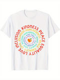 Men's T-Shirt Kindness Peace Equality Inclusion Hope Among Rainbow Colors Around Heart