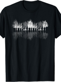Men's T-Shirt Reflective Forest With Bare Winter Trees In Still Water