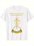 Men's T-Shirt Politically Incorrect Vintage Religious Symbol With Banner And Ancient Sword