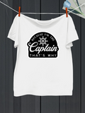 Men's T-Shirt Because Im The Captain Thats Why Nautical Helm At Center Captain