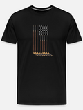 Men's T-Shirt Rustic American Flag With Stripes Formed By Vintage Wooden Hockey Sticks