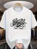 Men's T-Shirt Racing Cyclists In Motion On Open Road Bicycle