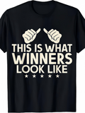 Men's T-Shirt This Is What Winners Look Like With Hands Pointing Upward And Five Stars