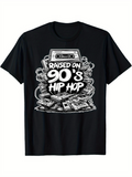 Men's T-Shirt Raised On Nineties Hip Hop Surrounded By Cassette Tapes And Bold Lettering Cassette Tape