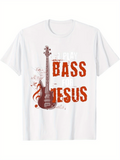 Men's T-Shirt I Play Bass For Jesus Electric Guitar And Music Notes Bass