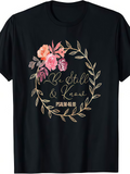Men's T-Shirt Be Still And Know Surrounded By Delicate Floral Wreath And Soft Pastel Roses