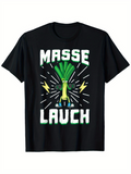 Men's T-Shirt Electric Cartoon With Pulsing Vegetables And Colorful Leek