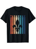 Men's T-Shirt Tabarnak Colorful Stripes Behind Classic Fleur De Lis Symbol